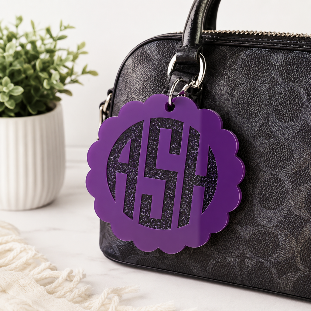 Personalized Layered Acrylic Bag Charm