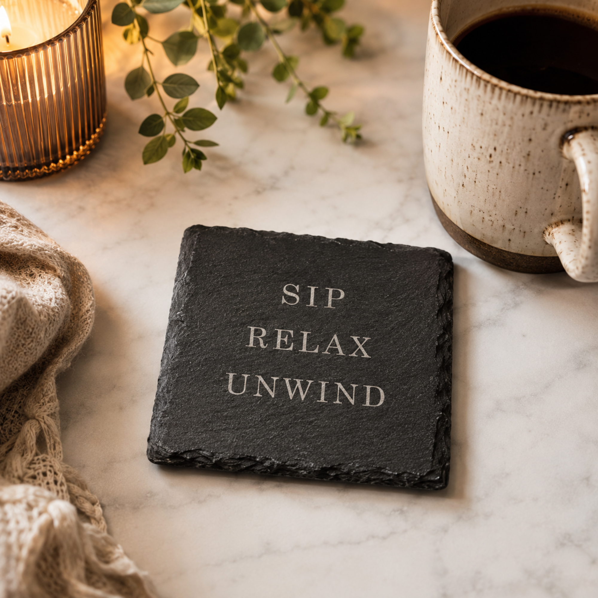 Personalized Engraved Slate Coaster
