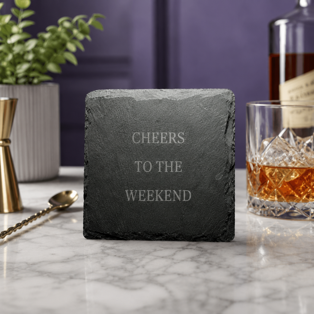 Personalized Engraved Slate Coaster