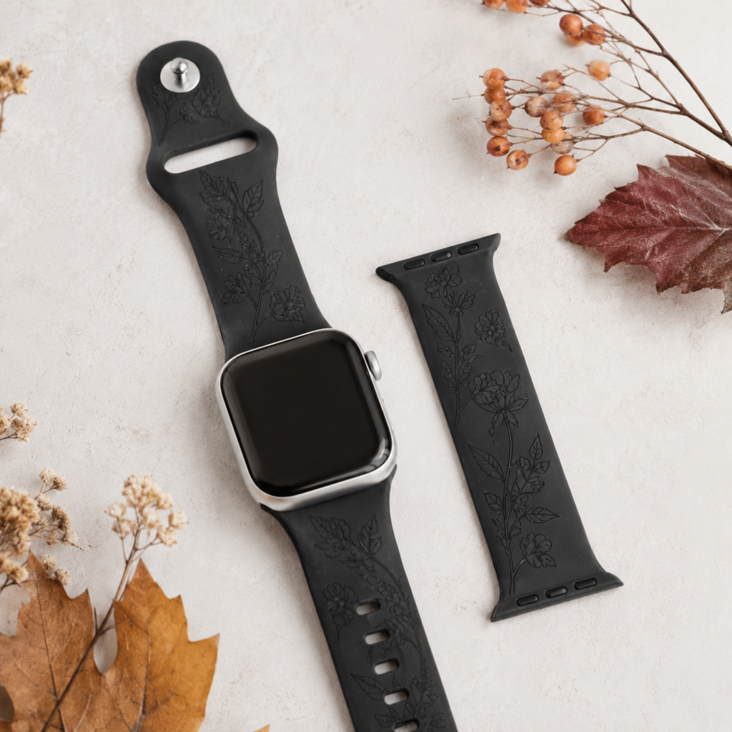Fall Floral Engraved Watch Band
