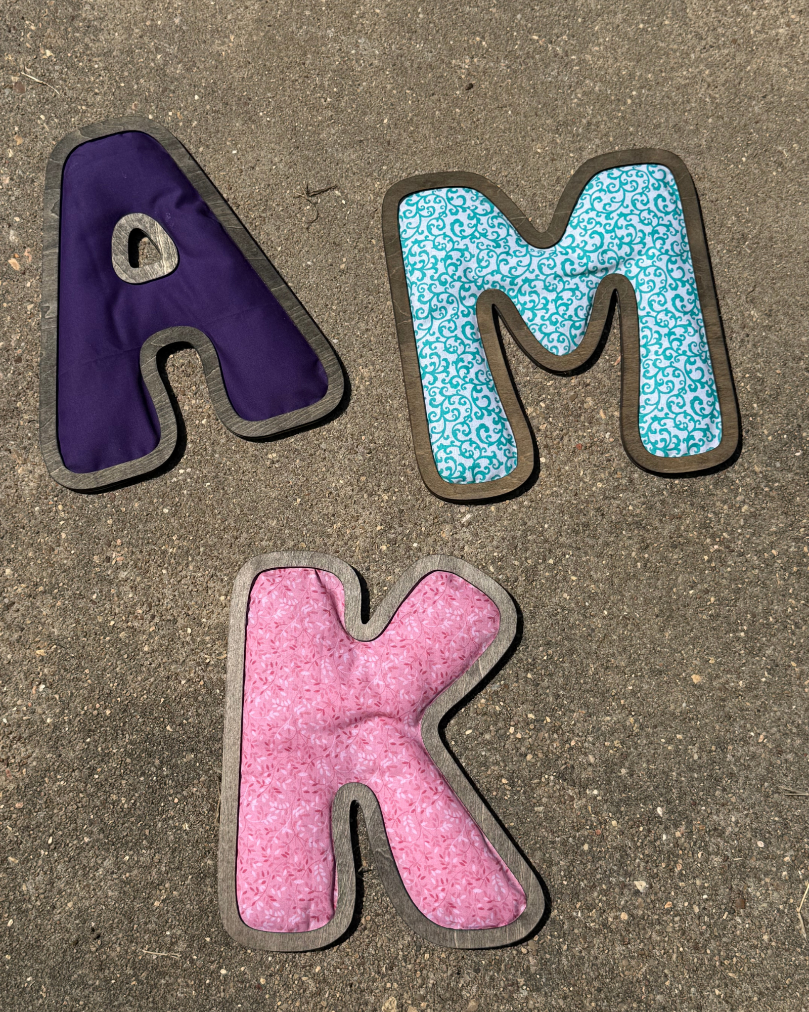 Custom Padded Fabric & Wood Letter