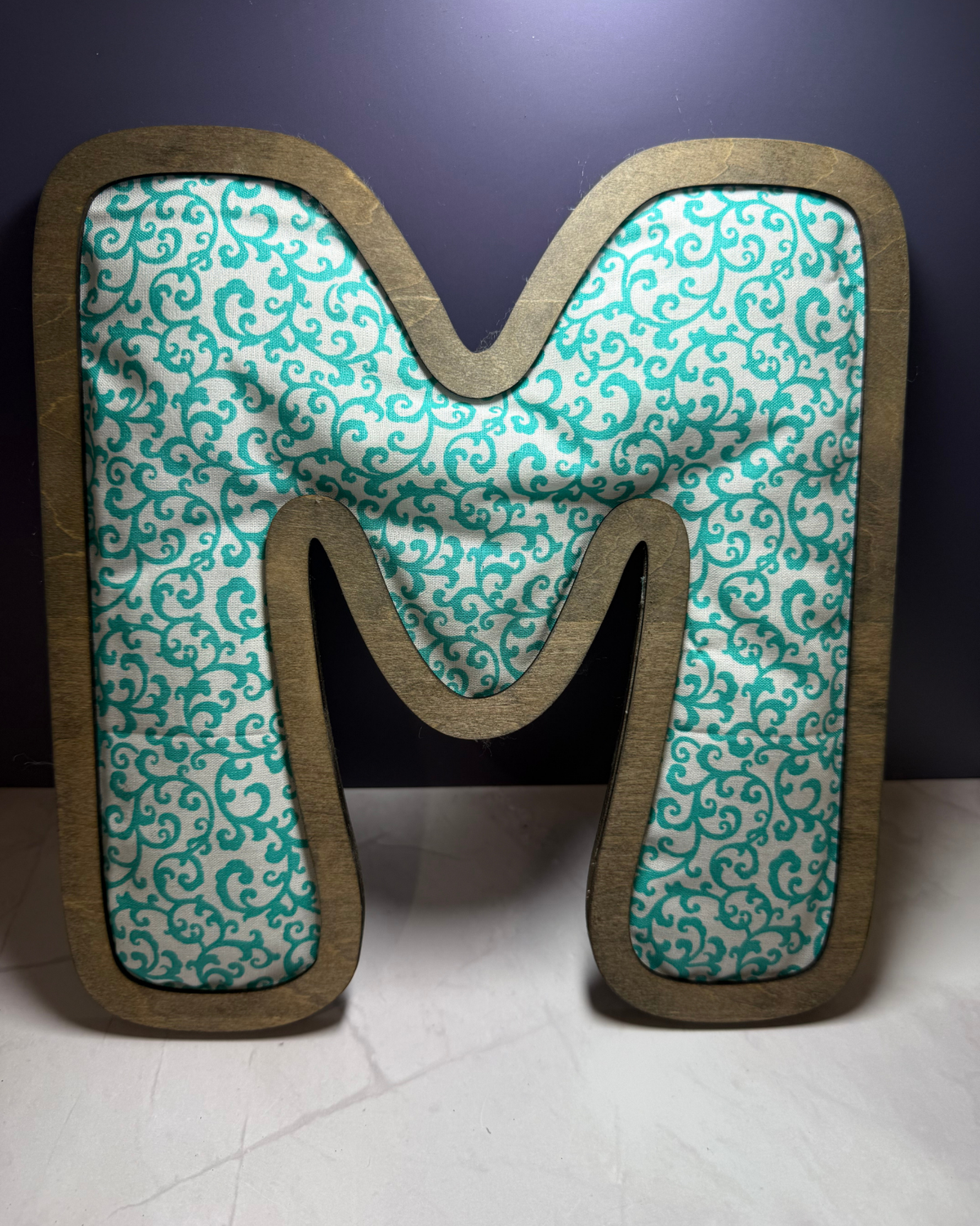 Custom Padded Fabric & Wood Letter