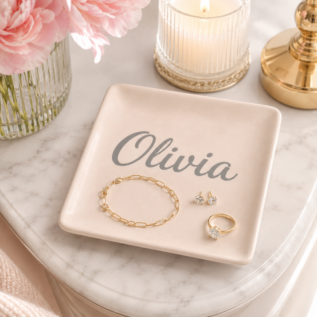 Personalized Ceramic Jewelry Tray