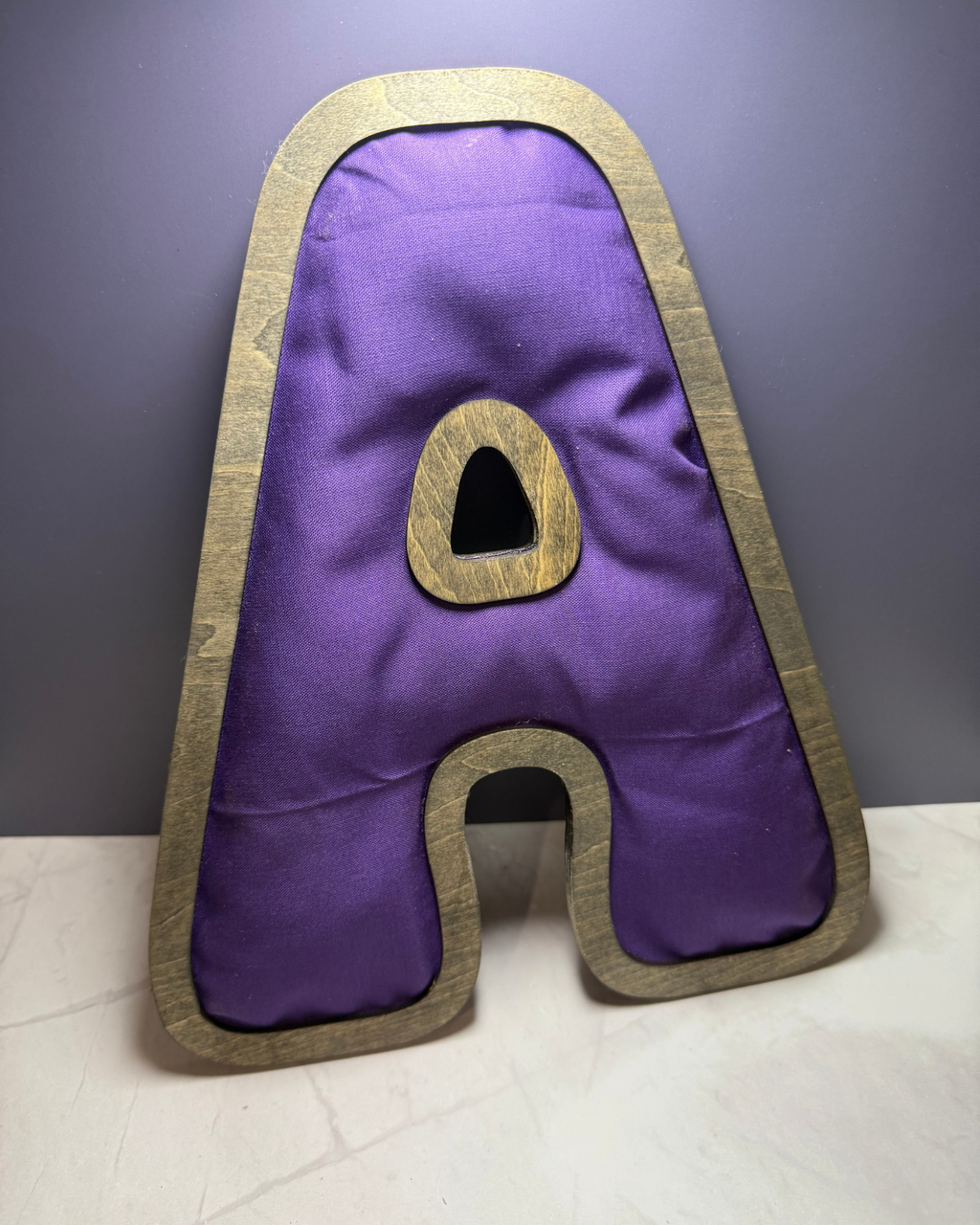 Custom Padded Fabric & Wood Letter