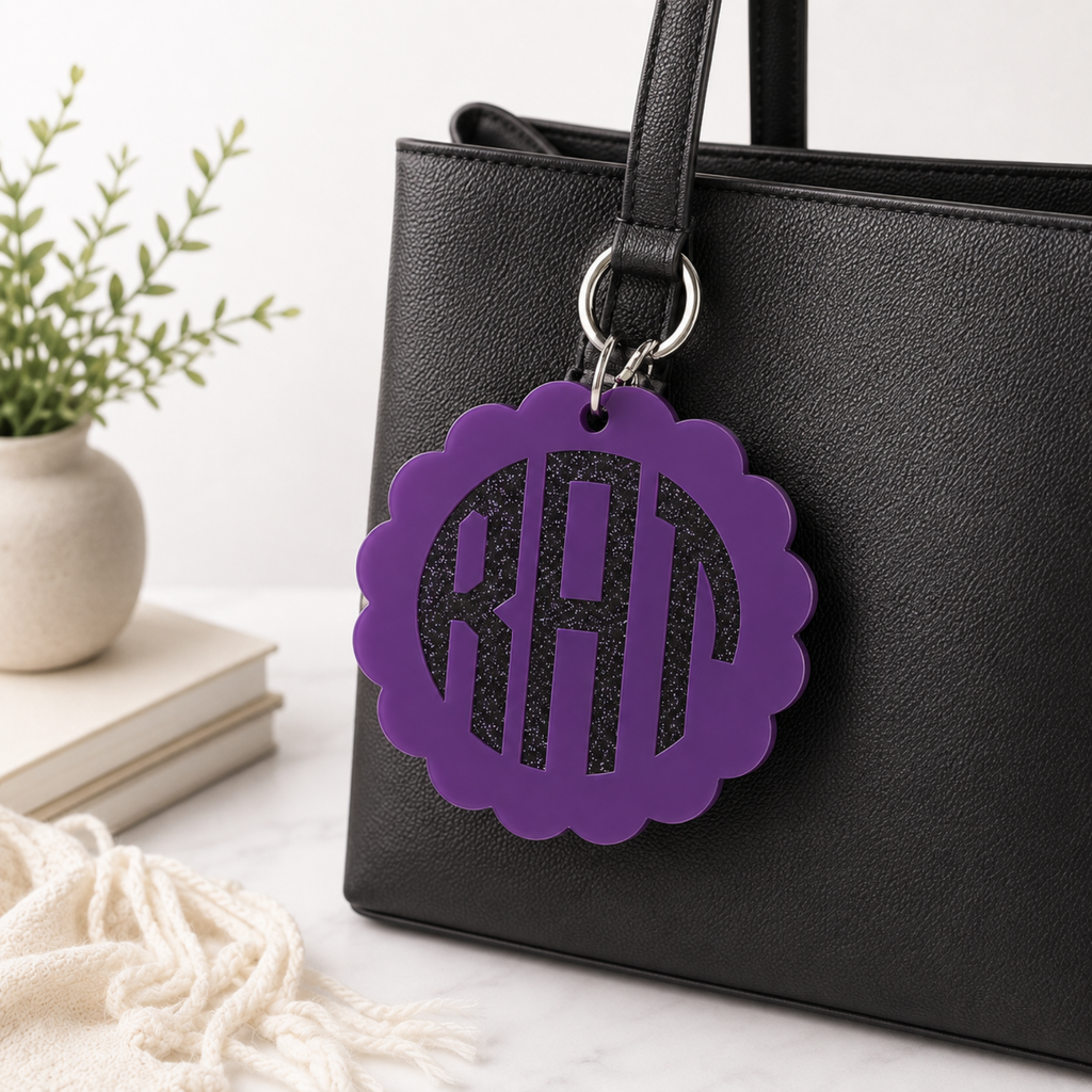 Personalized Layered Acrylic Bag Charm