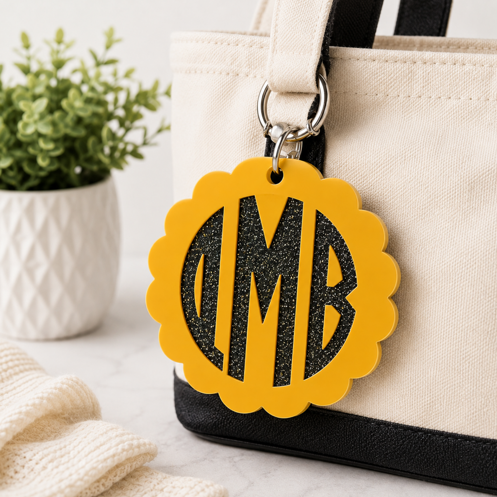 Personalized Layered Acrylic Bag Charm
