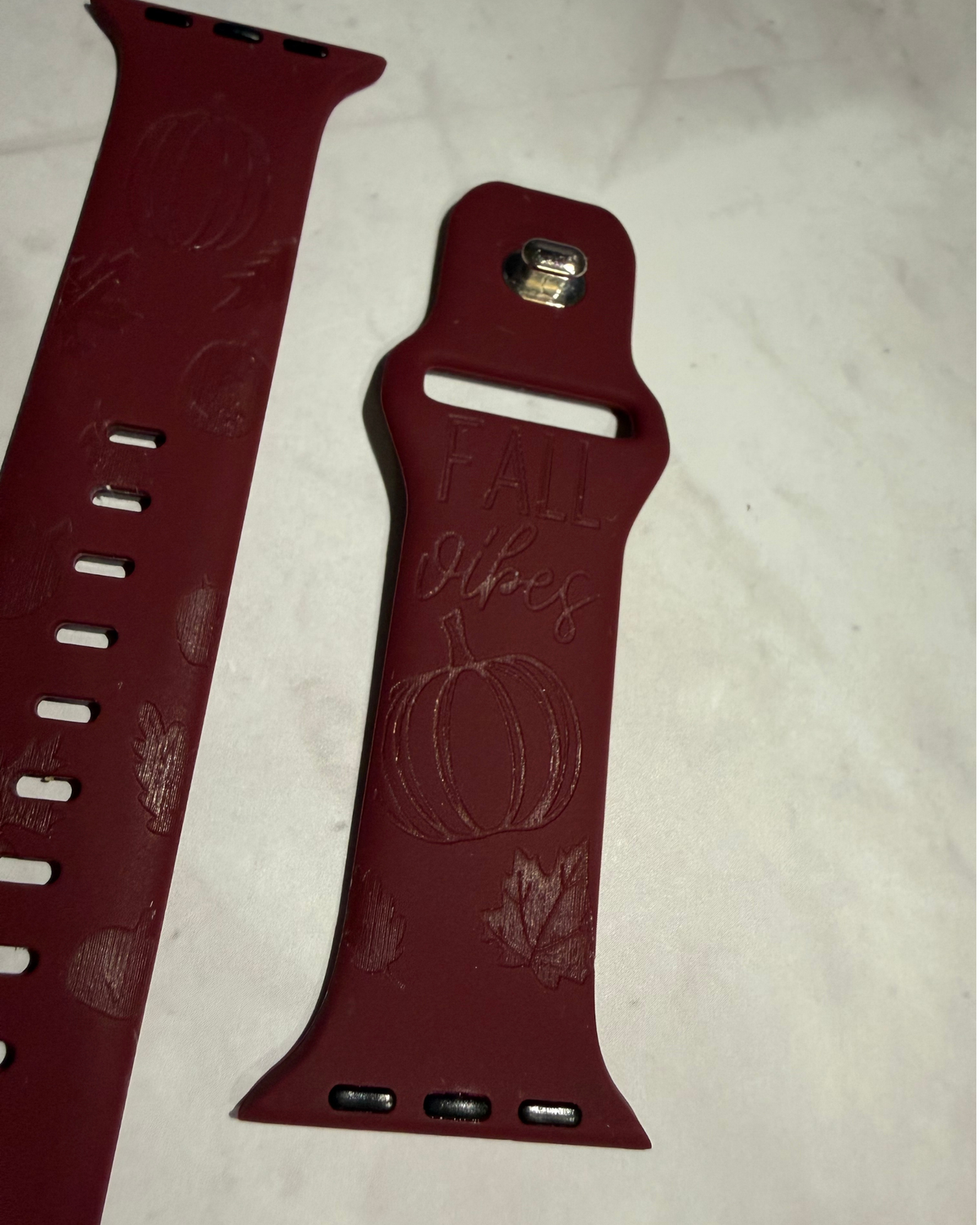Fall Floral Engraved Watch Band